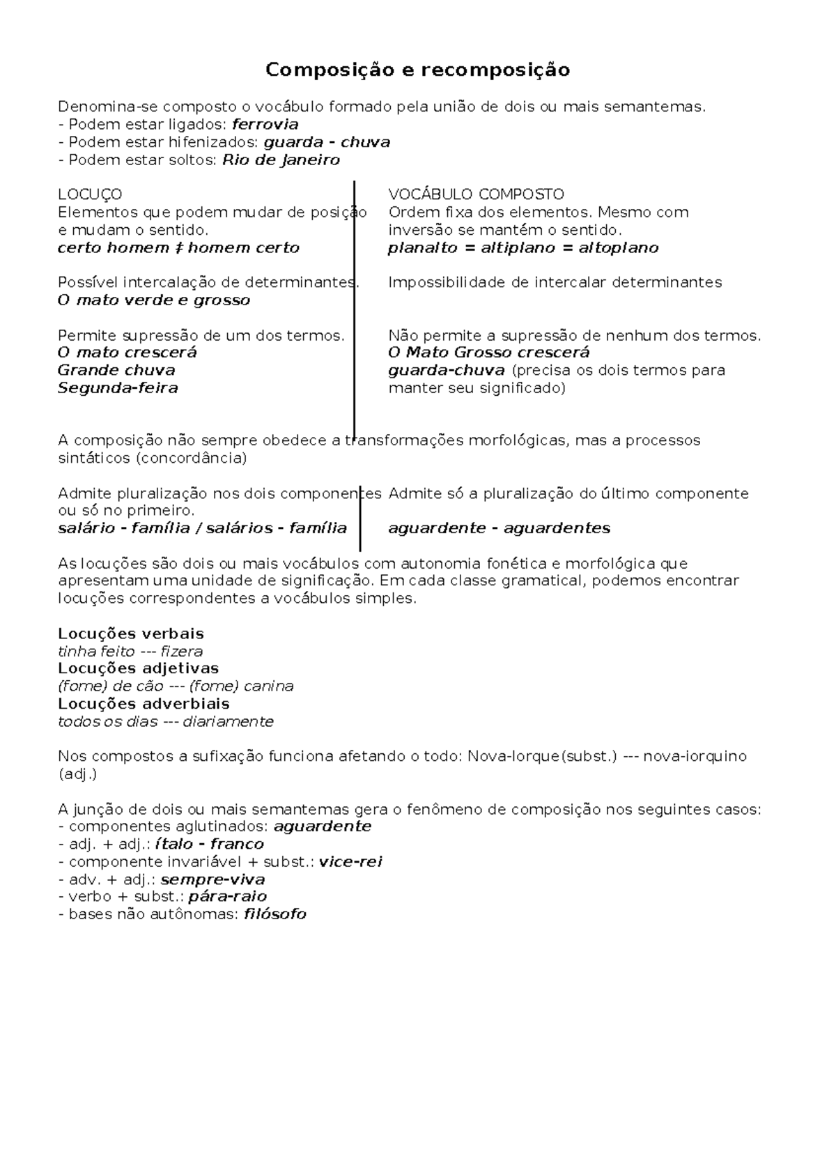 Composição e recomposição - Composição e recomposição Denomina-se ...