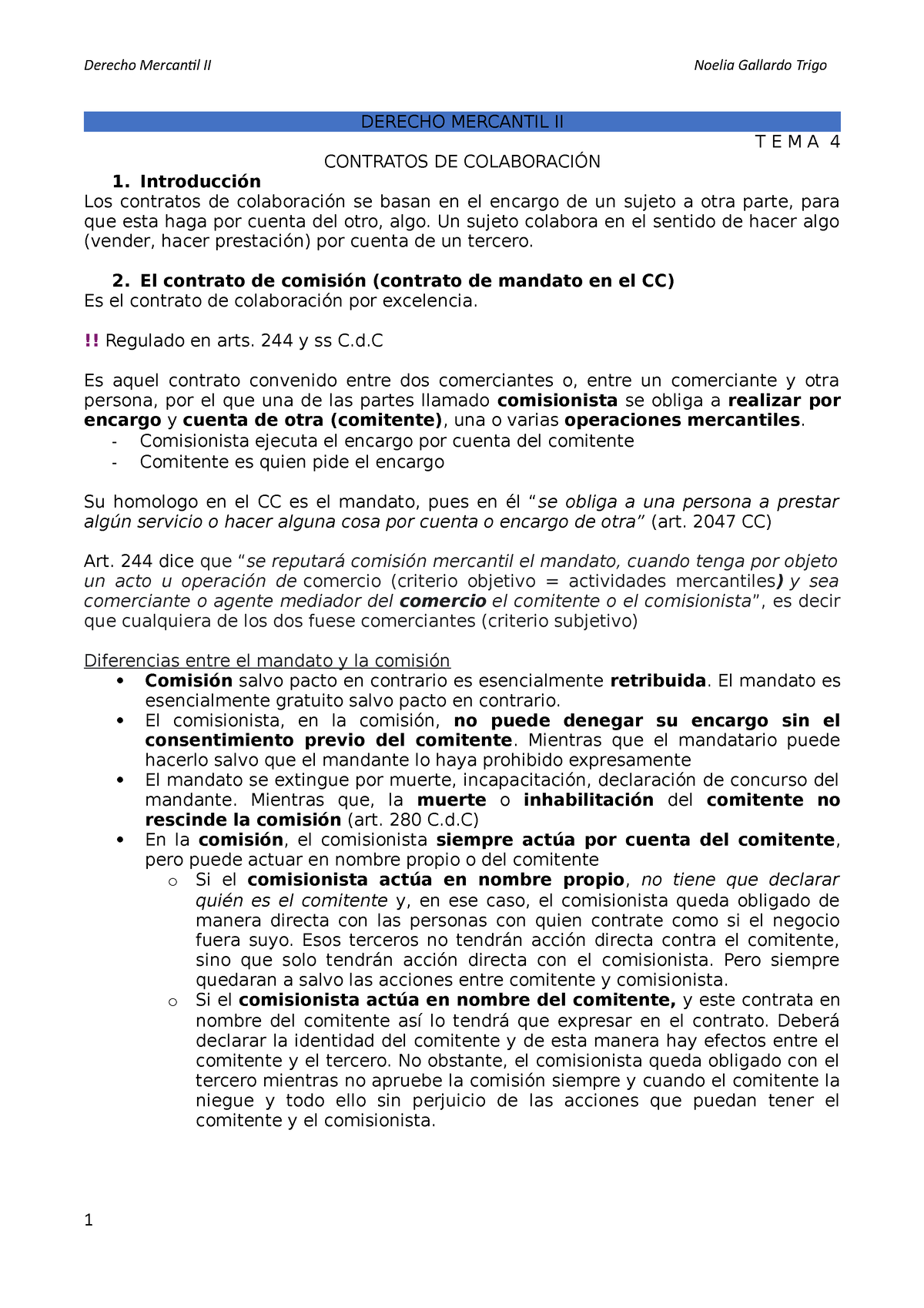 Tema 4 Contratos De Colaboración Agencia Distribución Derecho Mercantil Ii T E M A 4 4502