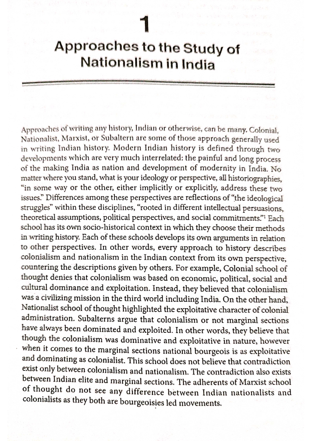 Brief combined reading on approaches to nationalism Colonialism and Nationalism in India Studocu