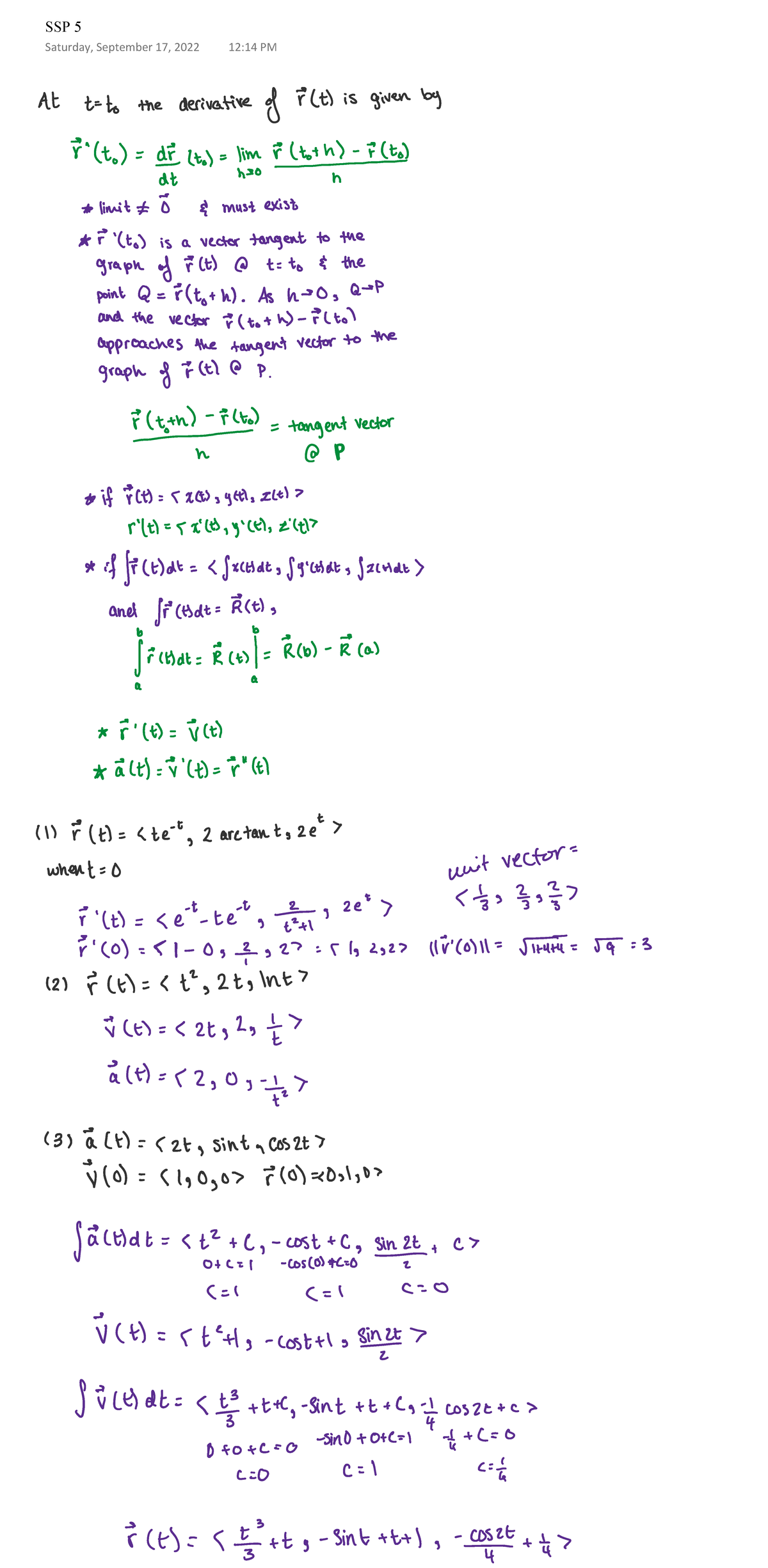 SSP 5 - Notes taken from SSP5 - MA 125 - SSP 5 Saturday, September 17 ...