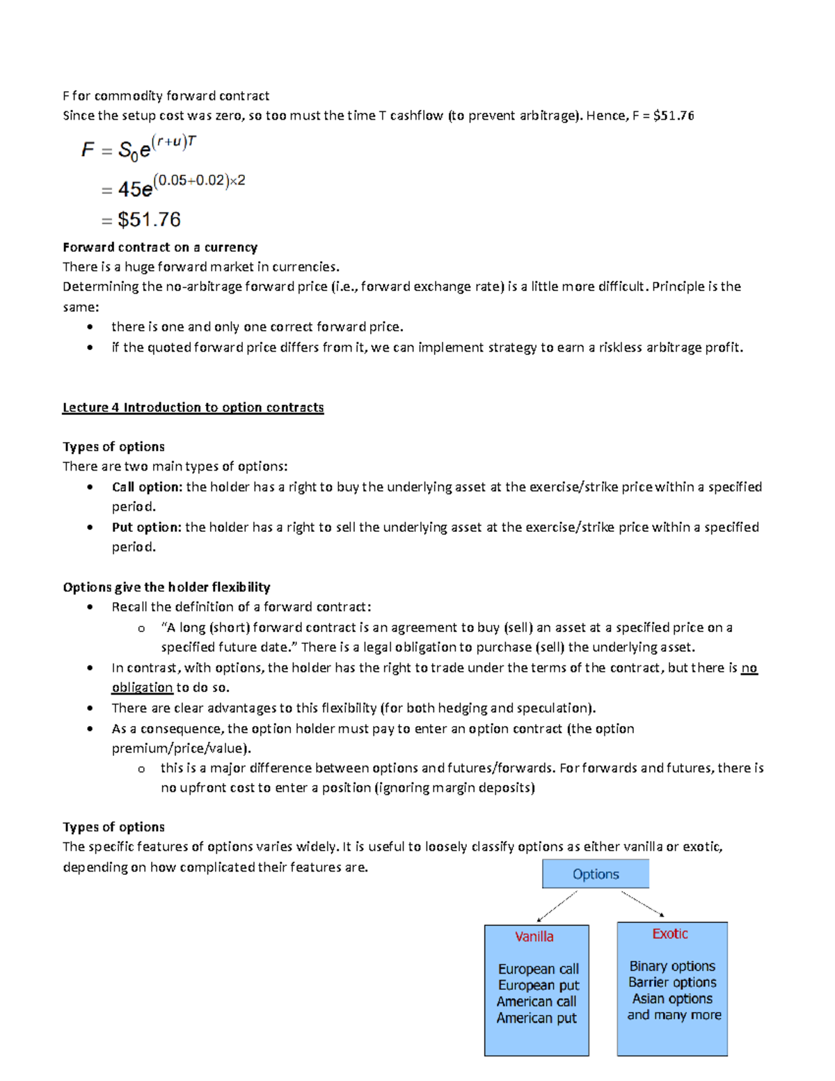 BFF3751 Derivatives 1 Notes Weeks 4 - BFF3751 - Monash - Studocu