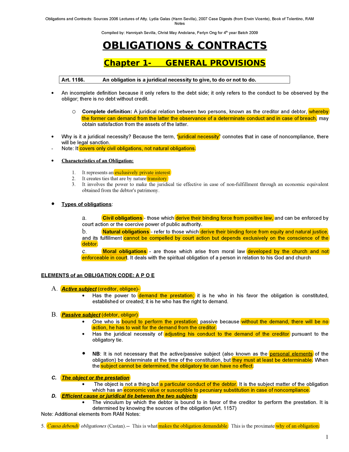 Oblicon Tolentino Reviewer 2 1 - Notes Compiled by: Hanniyah Sevilla ...