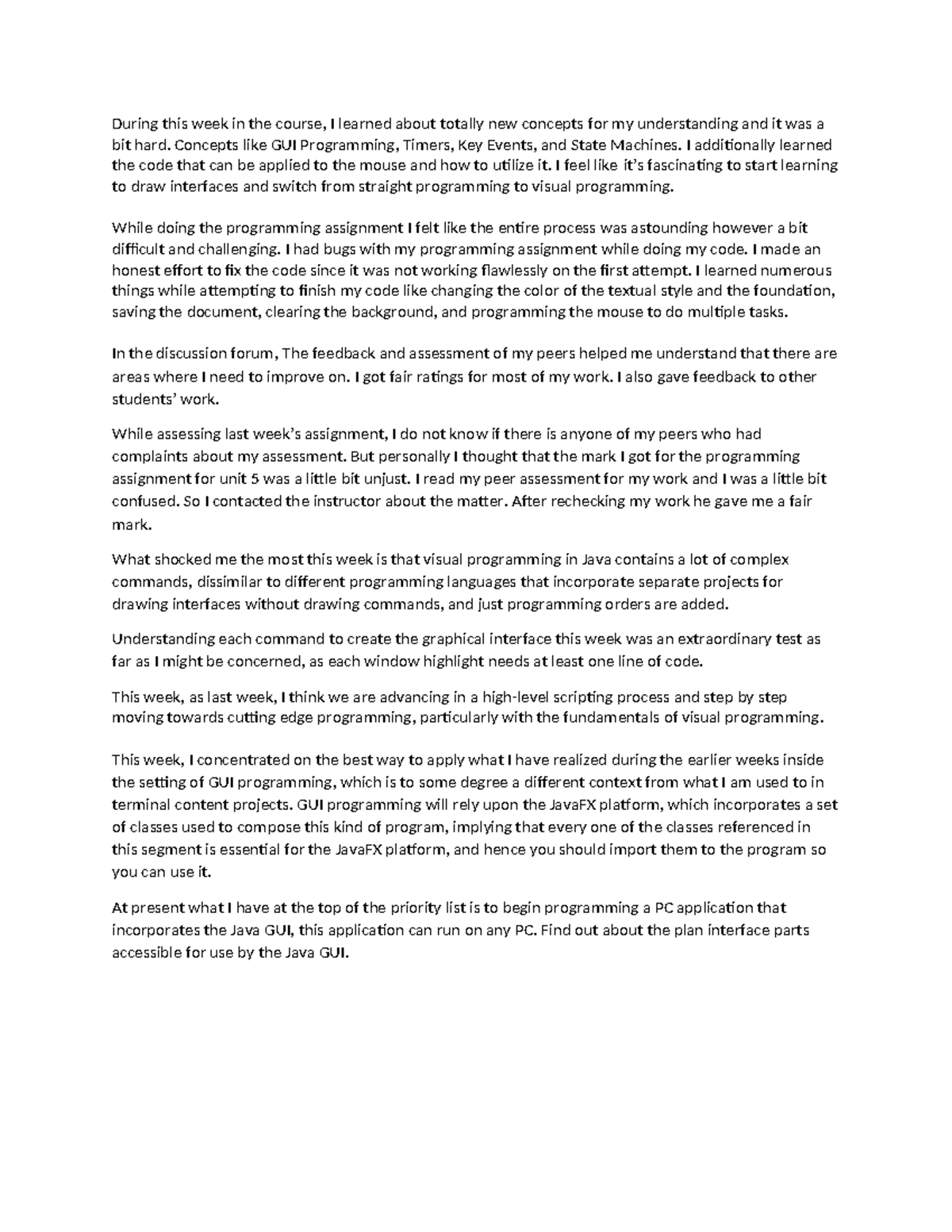 Cs 1103 Learning Journal Unit 6 - During this week in the course, I ...