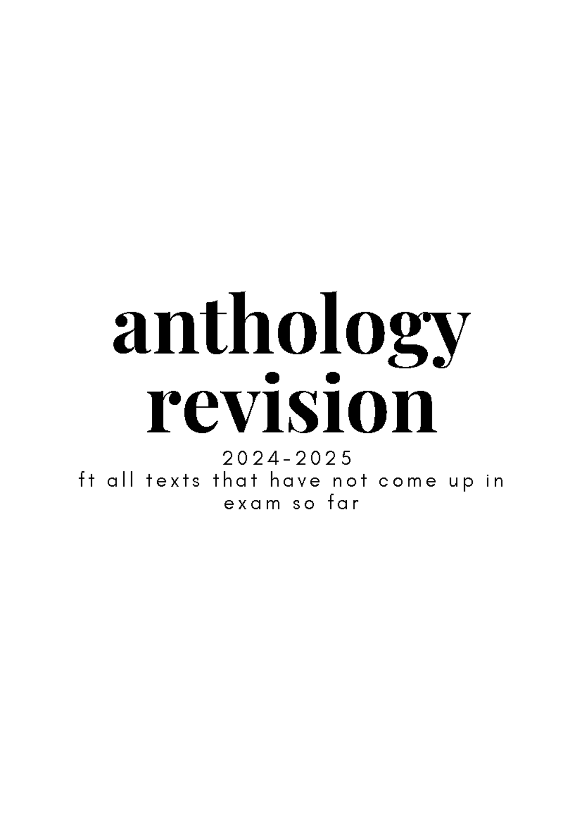 Anthology booklet - anthology revision 2 0 2 4 - 2 0 2 5 f t a l l t e ...