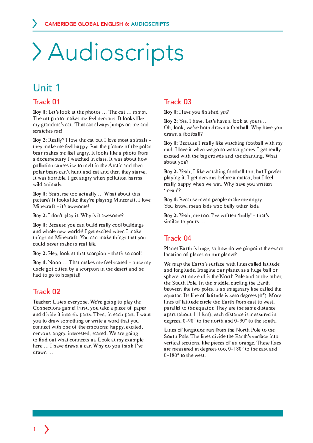 GE 6 audioscripts - uiip - Audioscripts Unit 1 Track 01 Boy 1: Let’s ...