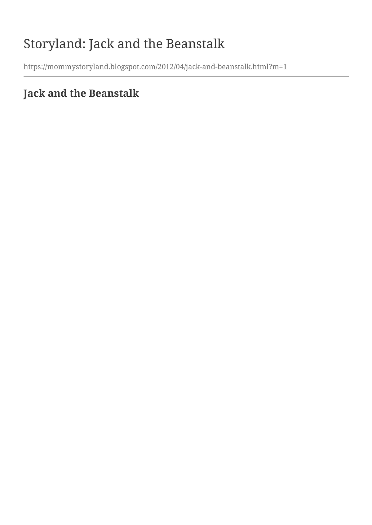 thesis statement of jack and the beanstalk