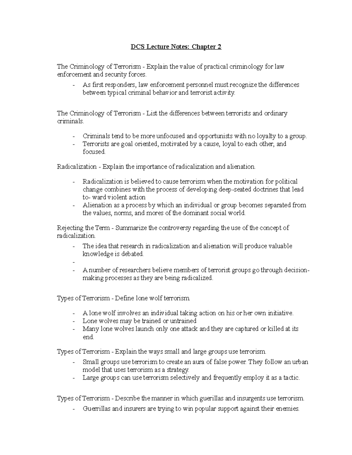 DCS Lecture Notes Chapter 2 - As first responders, law enforcement ...