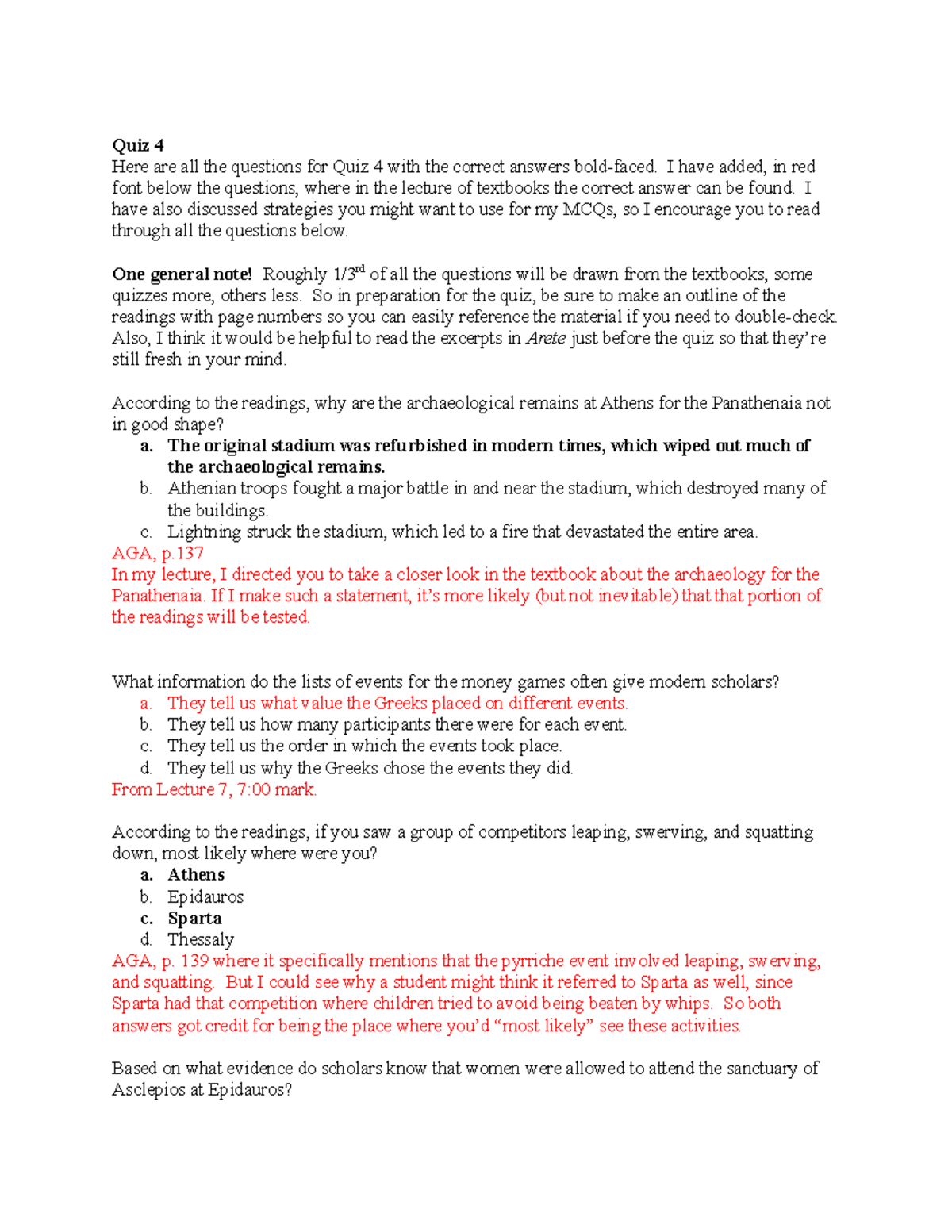 Quiz+04+Answer+Key - weekly quizzes - Quiz 4 Here are all the questions ...