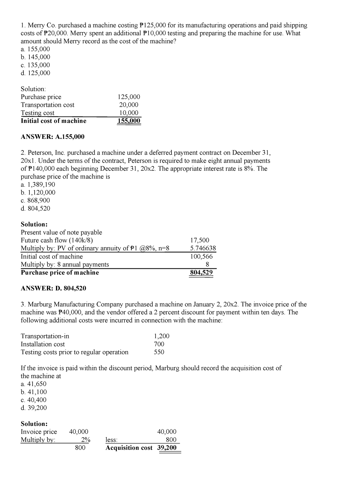 INTERMEDIATE ACCOUNTING - PPE ANSWER KEY 2 - Intermediate Accounting 1 ...