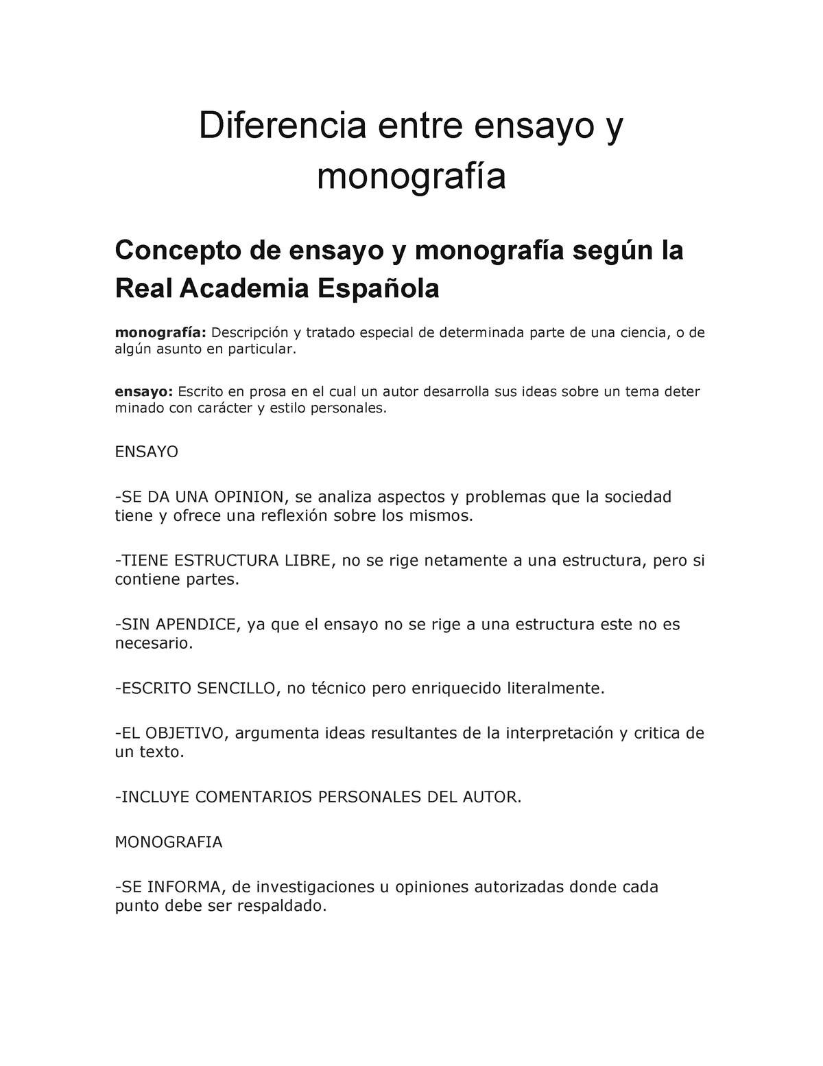 Diferencia Entre Ensayo Y Monografía Ysaura - Diferencia Entre Ensayo Y ...