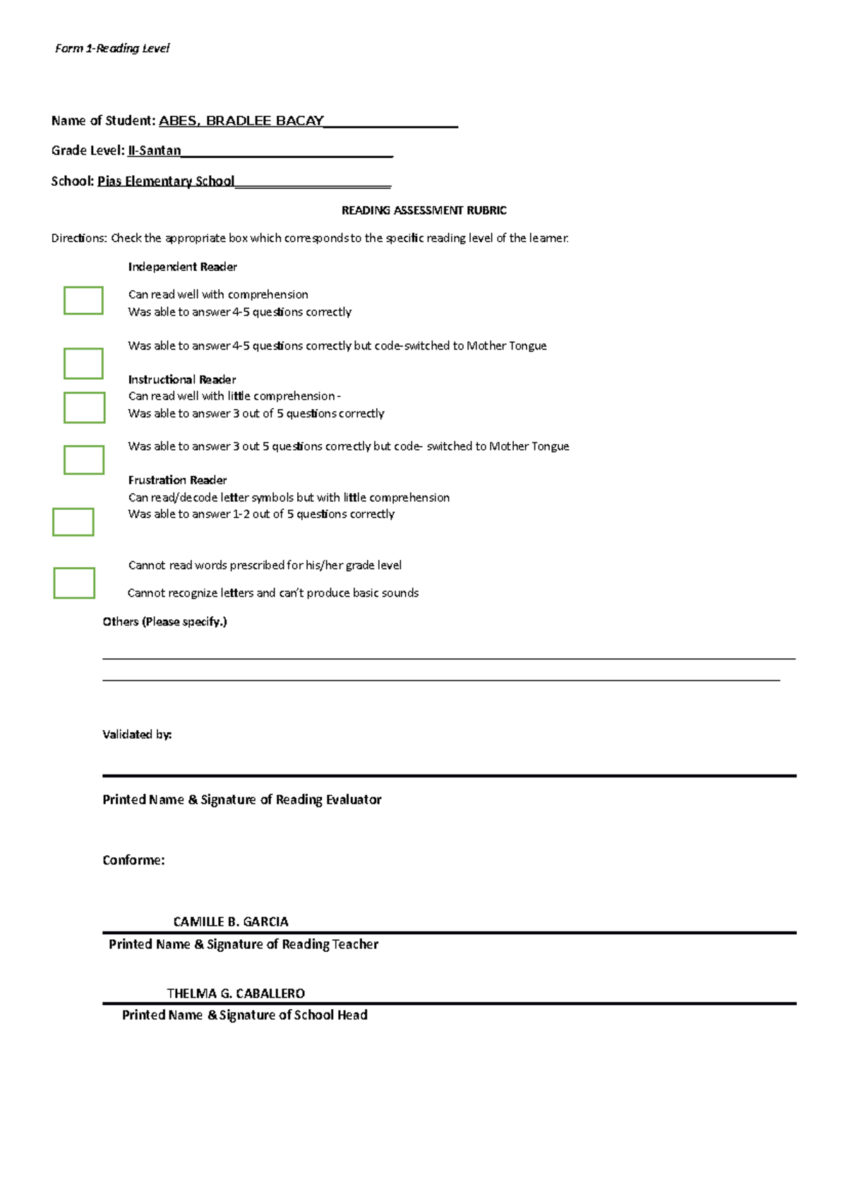 FORM1 Reading AssessmentGuidetoReadingAssessors RevisedVersion