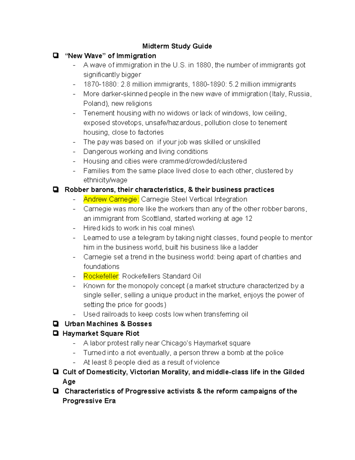 History Midterm Study Guide - Midterm Study Guide “New Wave” Of ...