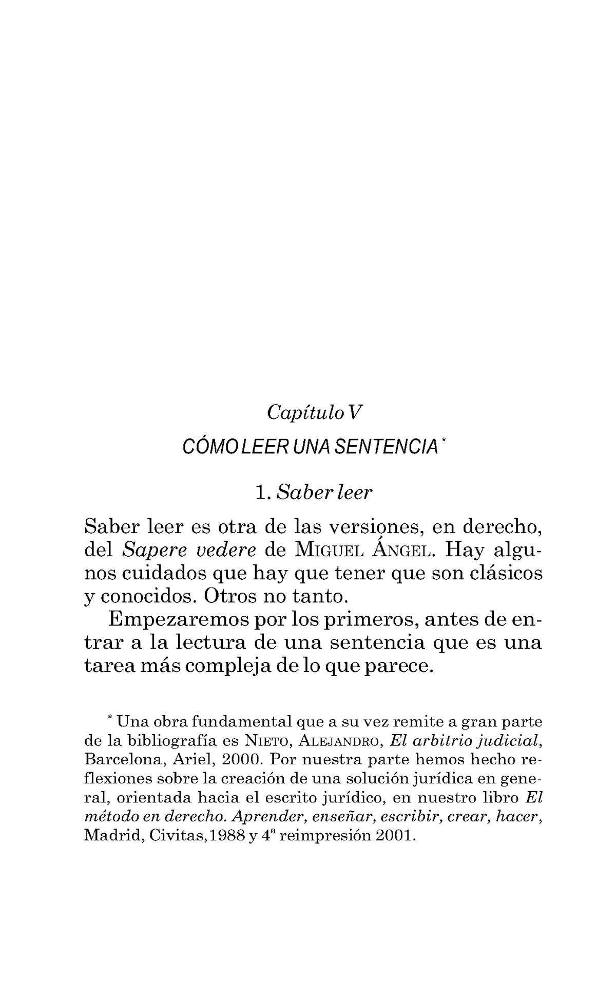 COMO LEER UNA Sentencia - Capítulo V CÓMO LEER UNA SENTENCIA * Saber ...