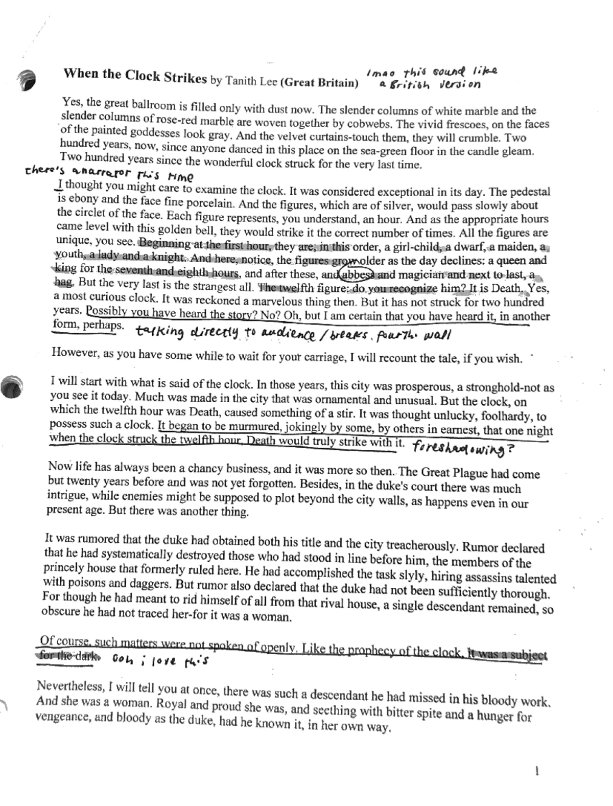 When the Clock Strikes ENGL B1A Studocu