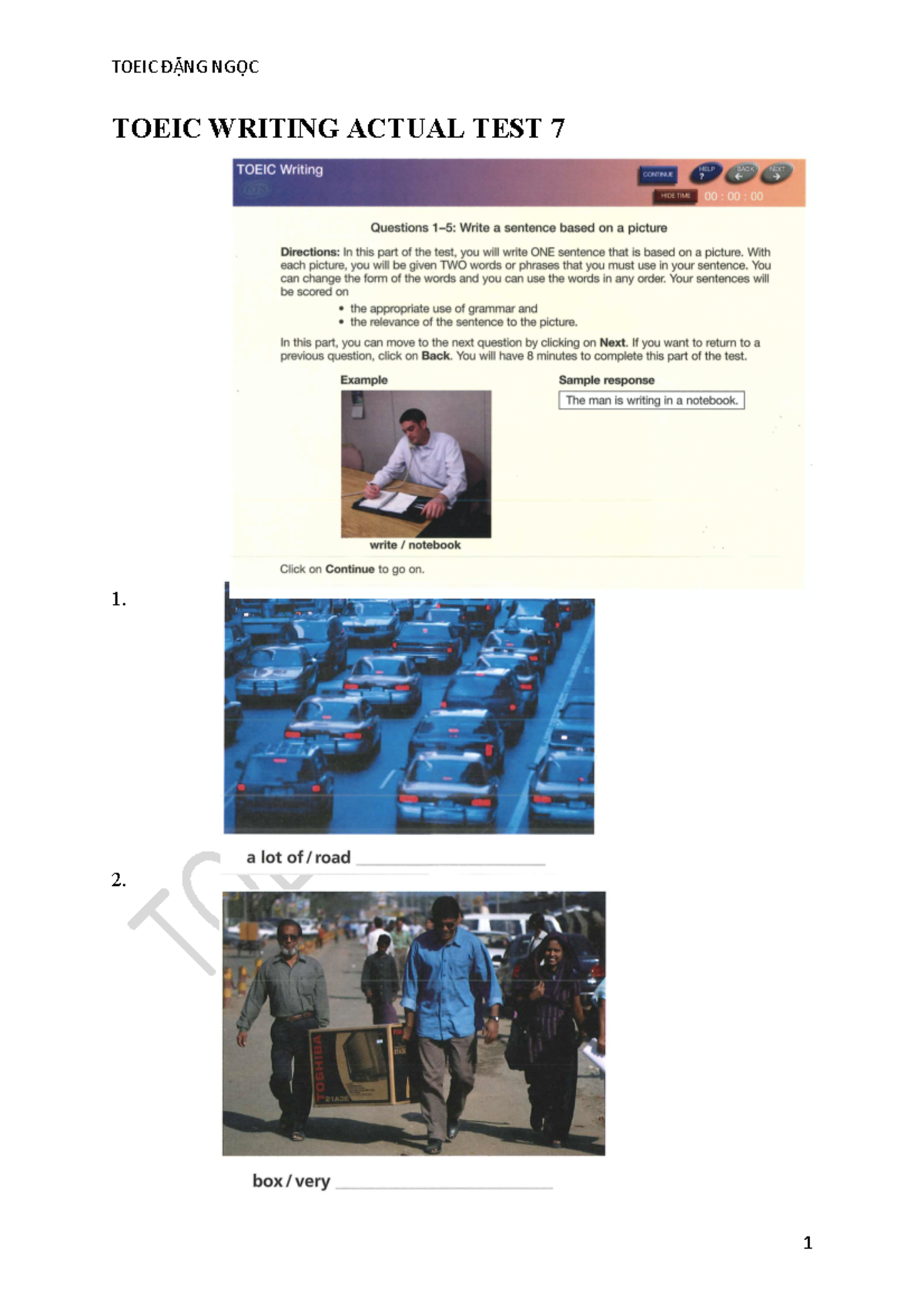 Toeic Writing Actual TEST 7 - LC 3001 - TOEIC WRITING ACTUAL TEST 7 ...