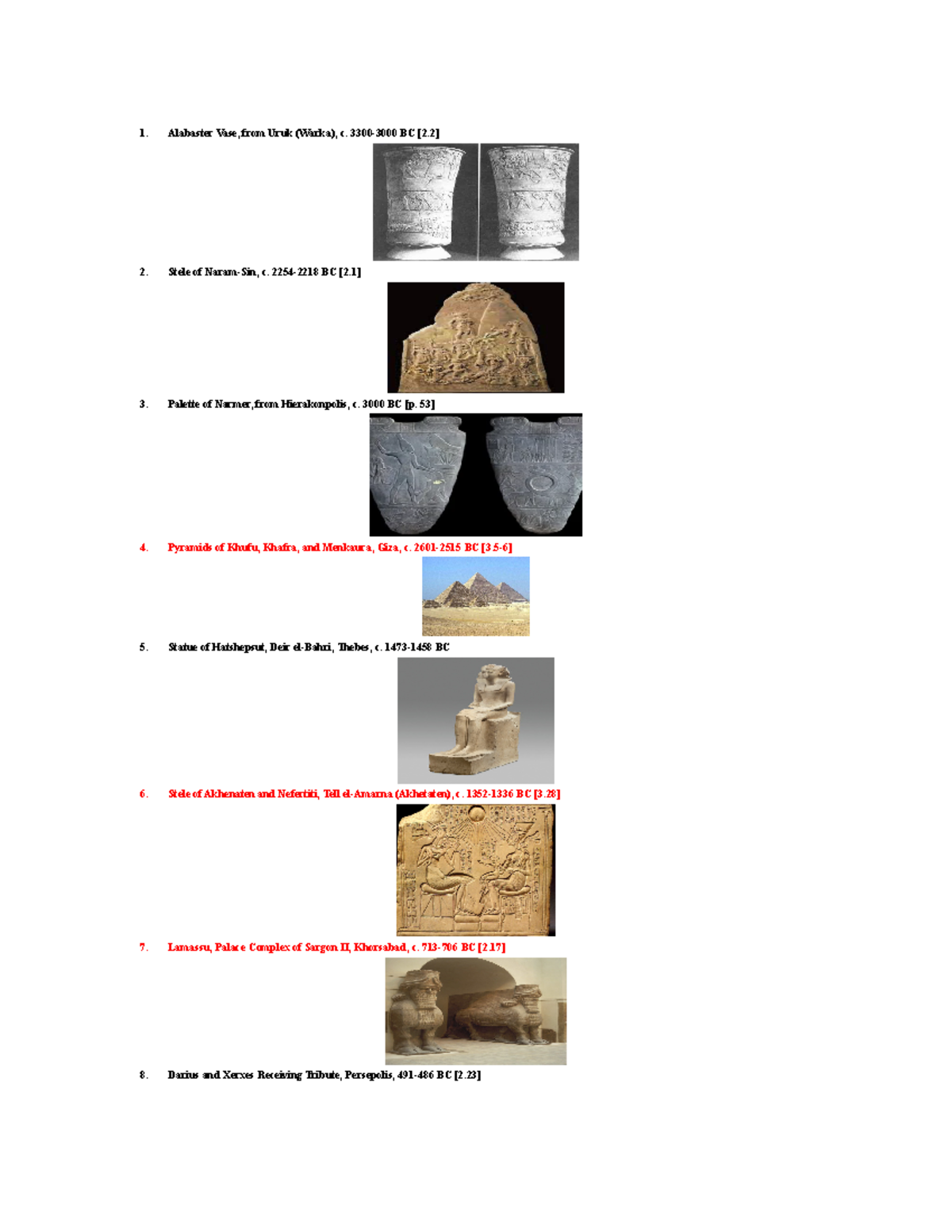 SG small exam 1 study guide 1. Alabaster Vase, from Uruk (Warka), c