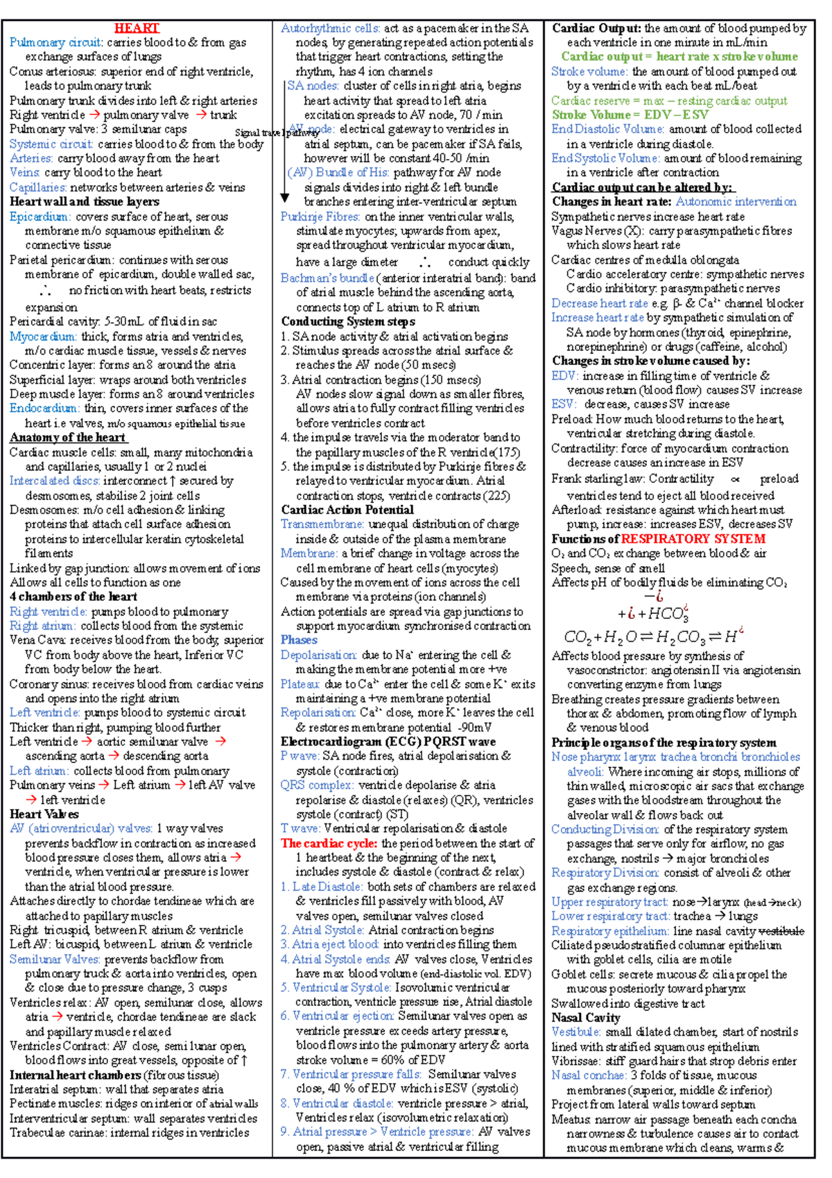 HAP exam notes doublesided cheat sheets for final exam Signal