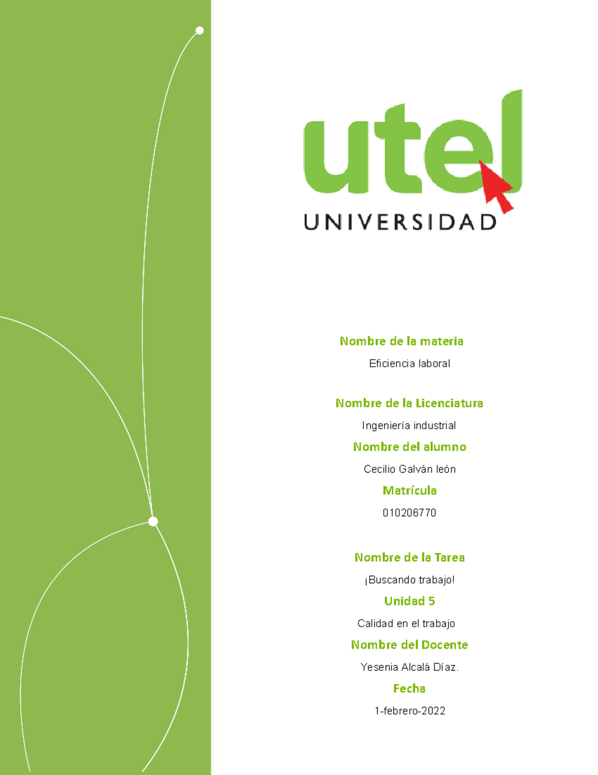 Actividad 1 Utel Eficiencia Laboral Tallaeres De Titulacion 2022 ...