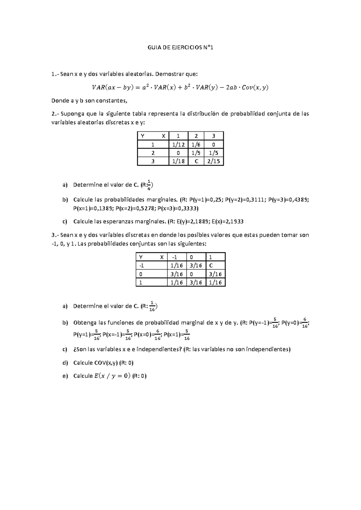 Guia+de+Ejercicios+N%C2%B01C - GUIA DE EJERCICIOS N° 1 .- Sean x e y ...