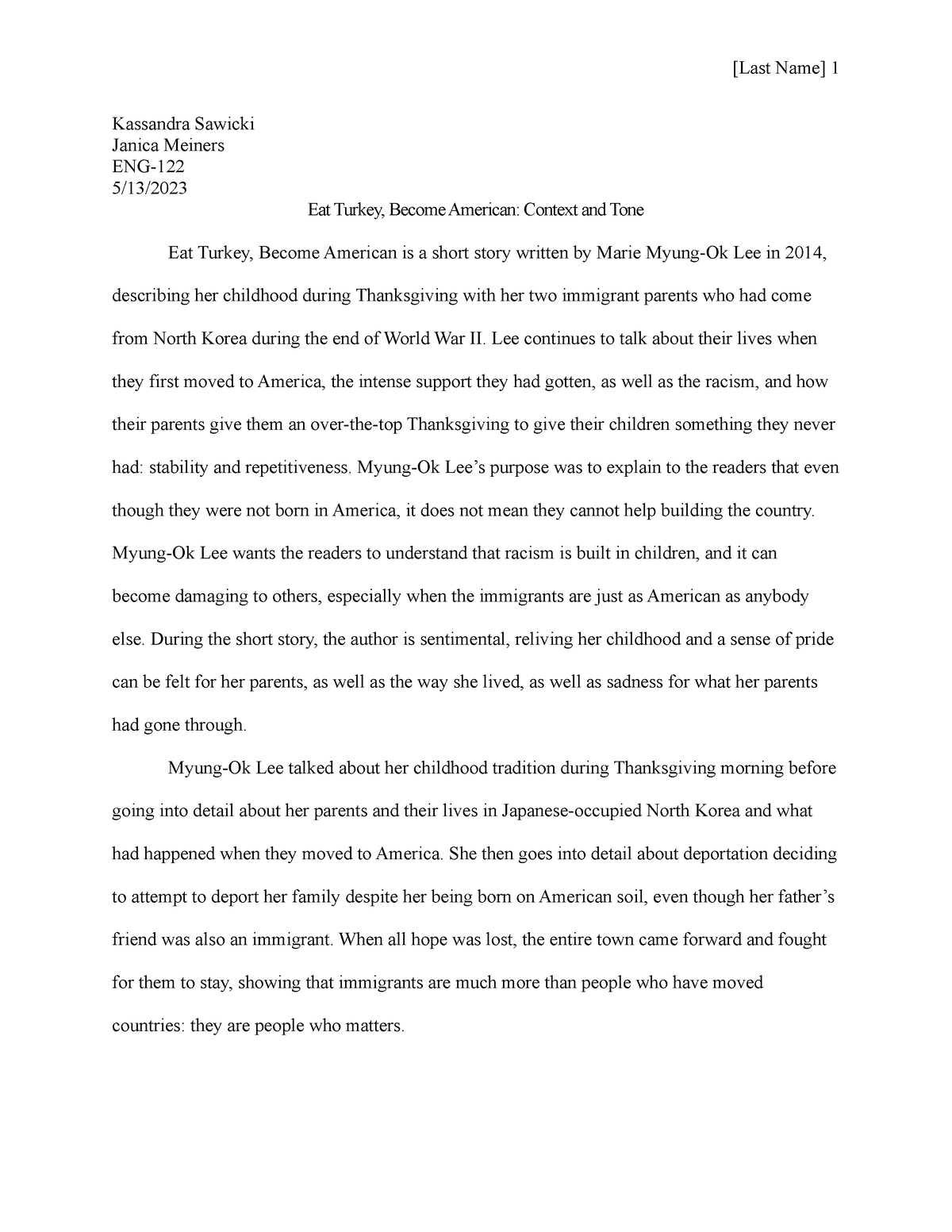 critical analysis essay of eat turkey become american