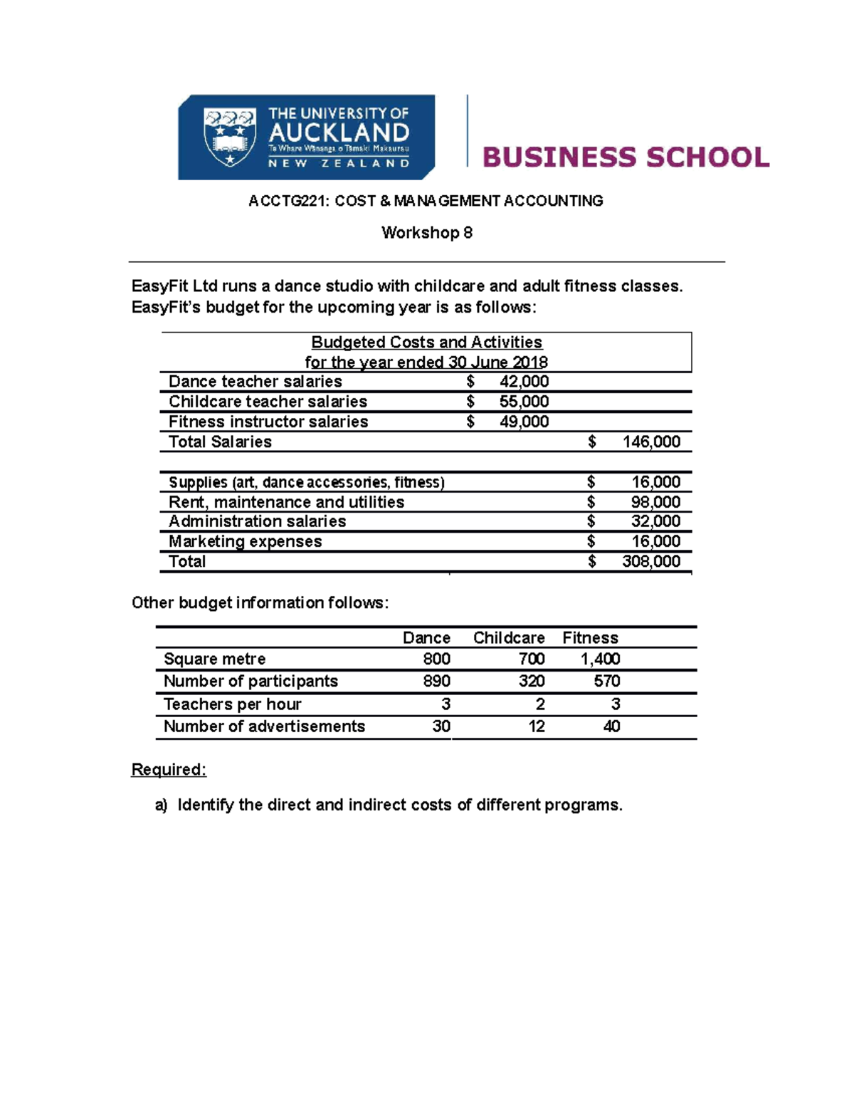 Acctg 221 Week 8 Workshop Notes - Cost And Management Accounting ...