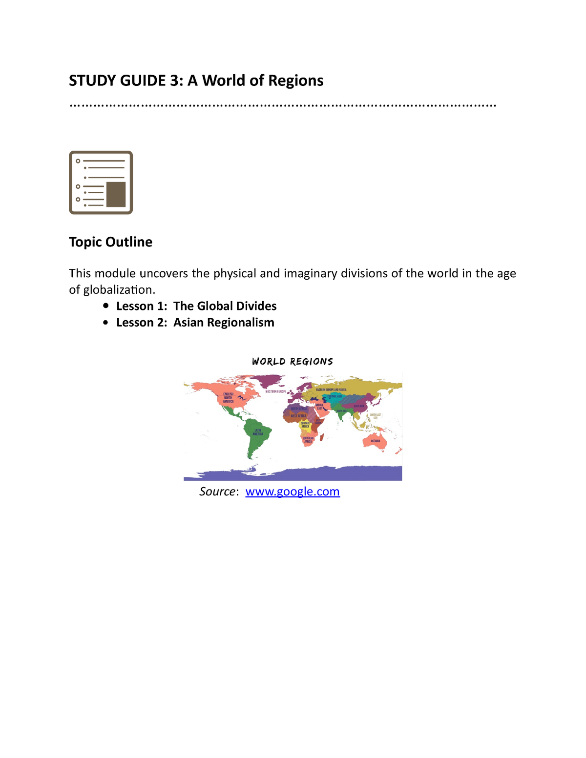 world of regions essay
