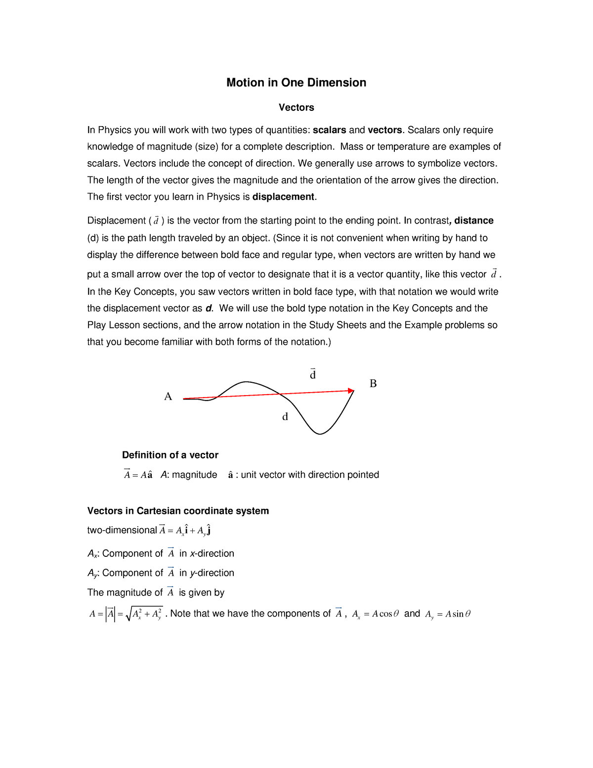 lesson-1studysheet-study-sheet-motion-in-one-dimension-vectors-in