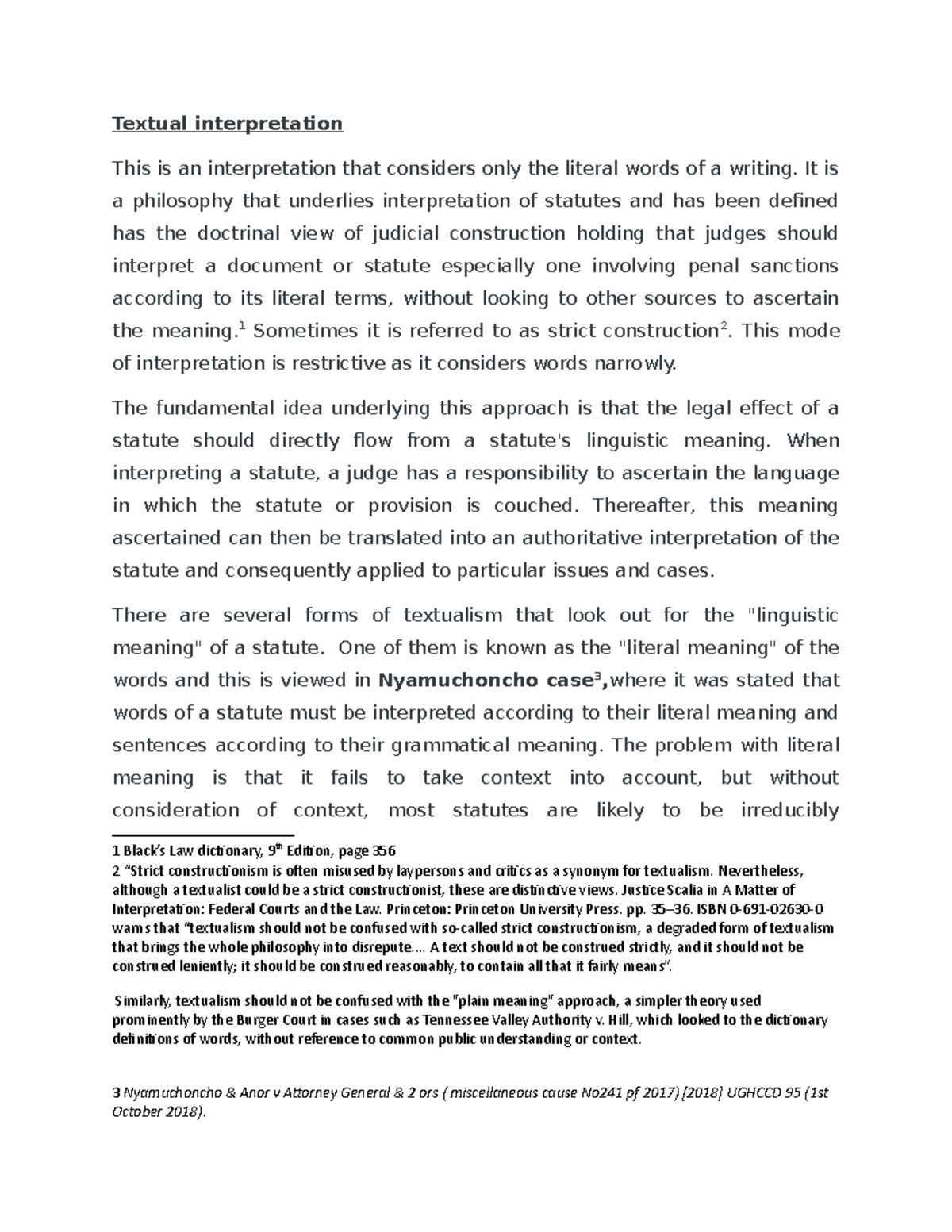 Legal methods Cat 1 Q2 - Copy - Textual interpretation This is an ...