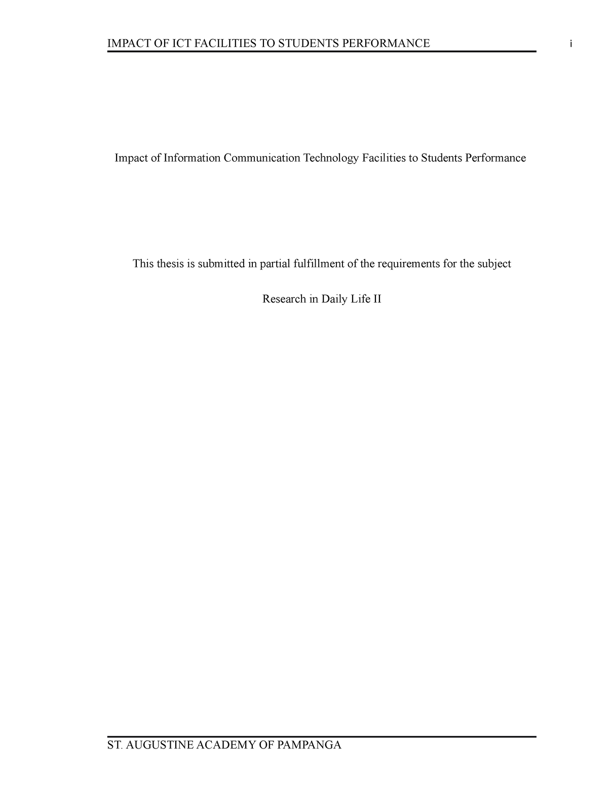 information technology thesis sample