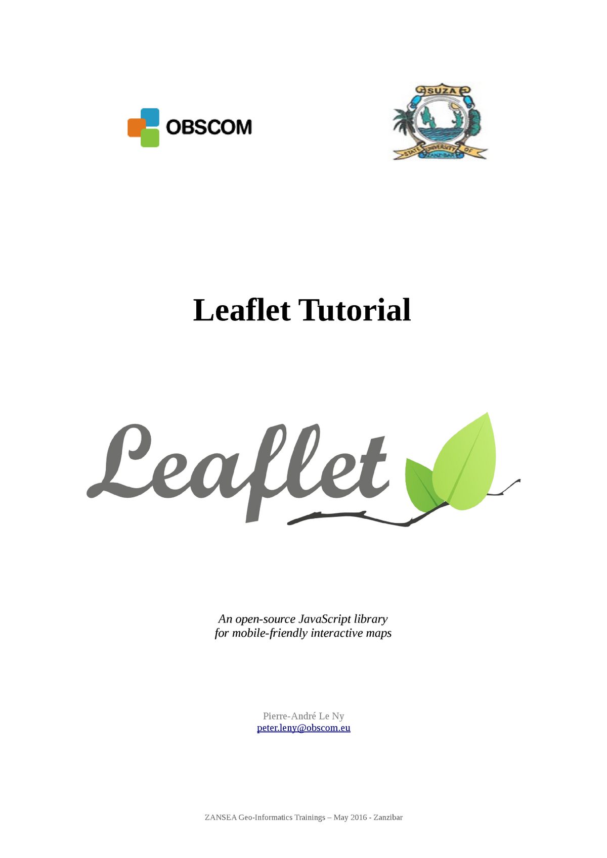 Leaflet Tutorial-0 - Web Mapping - Leaflet Tutorial An Open-source ...