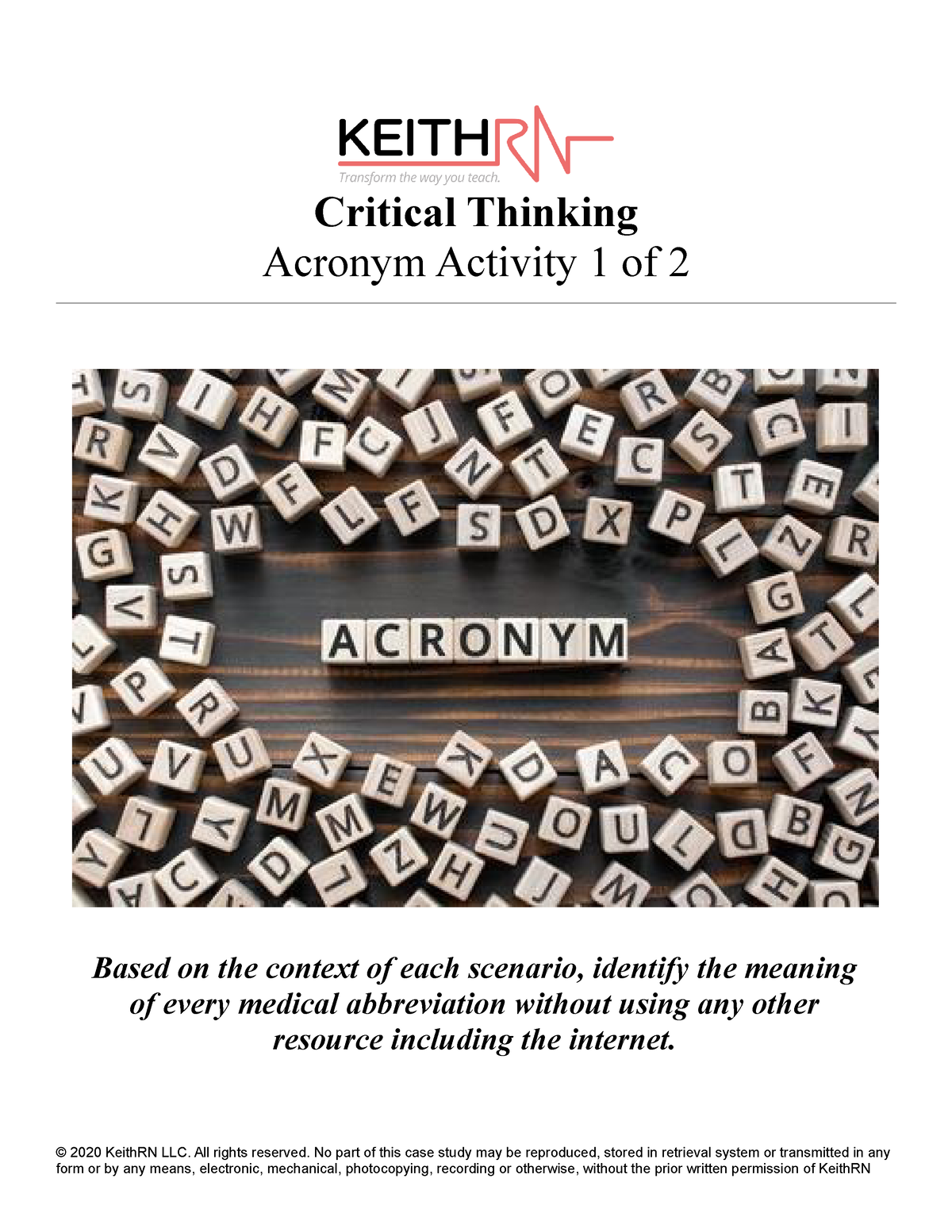 critical thinking acronym activity 1 of 2