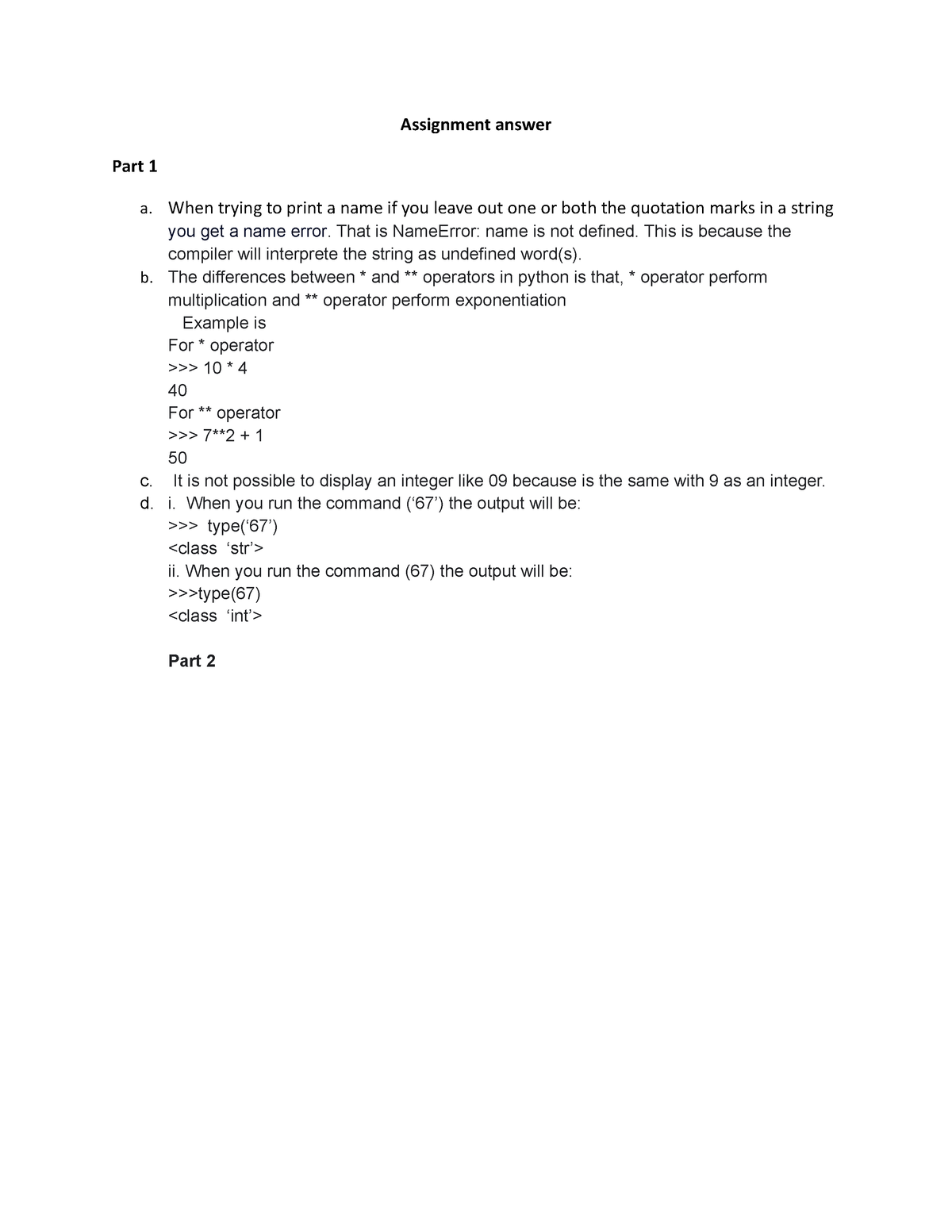 csc assignment question answer