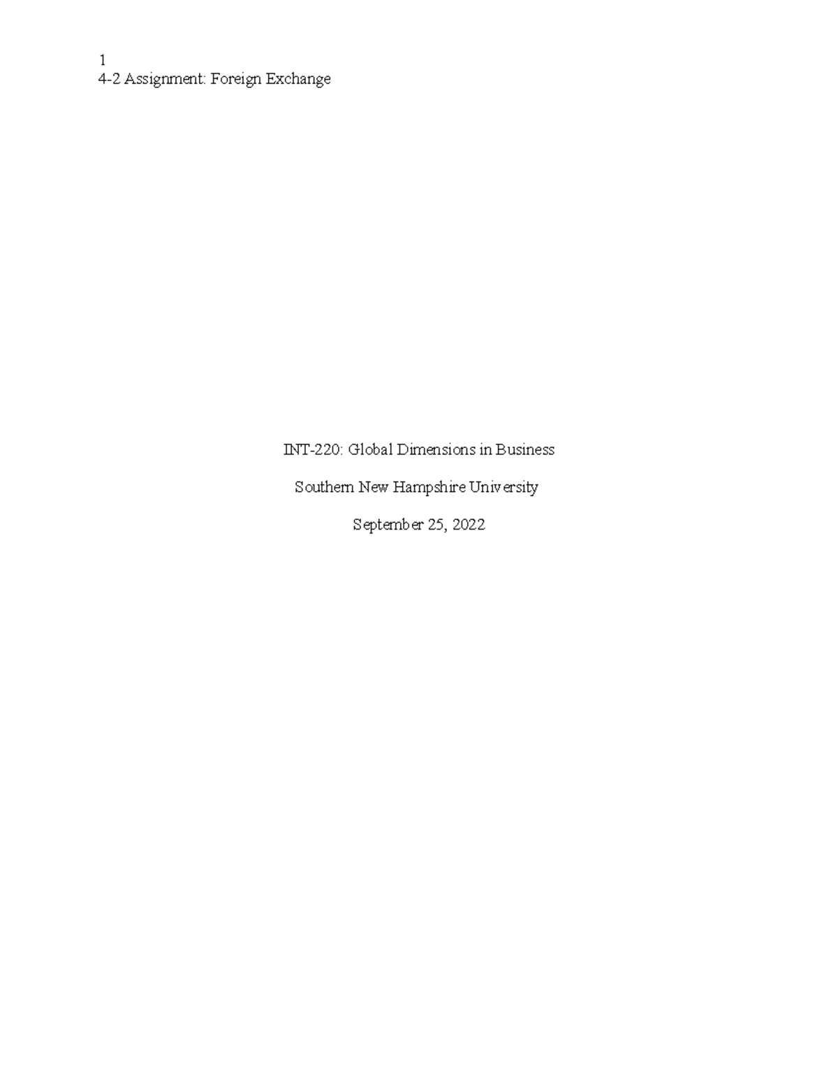 Int 220 4 2 assignment 4 2 assignment foreign exchange int 220