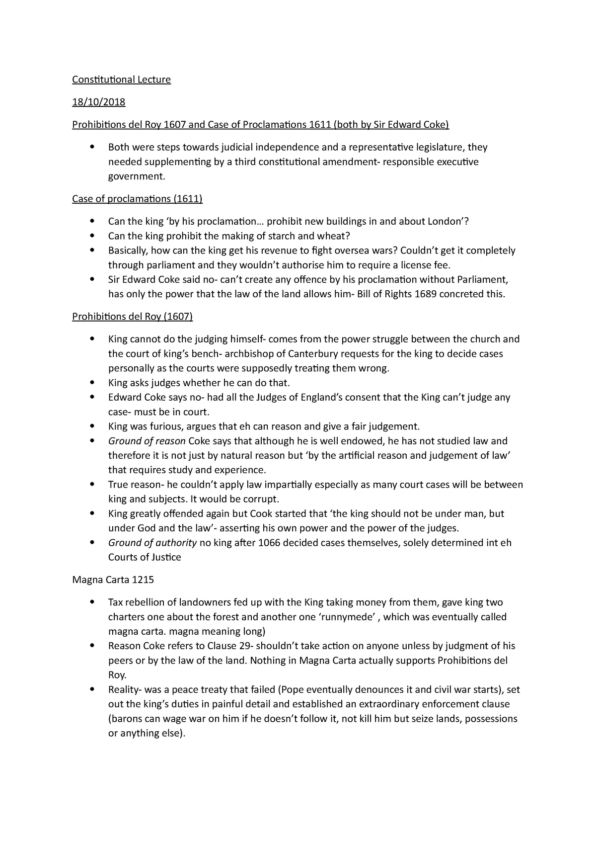 Constitutional Lecture- del roy - Constitutional Lecture 18/10 ...