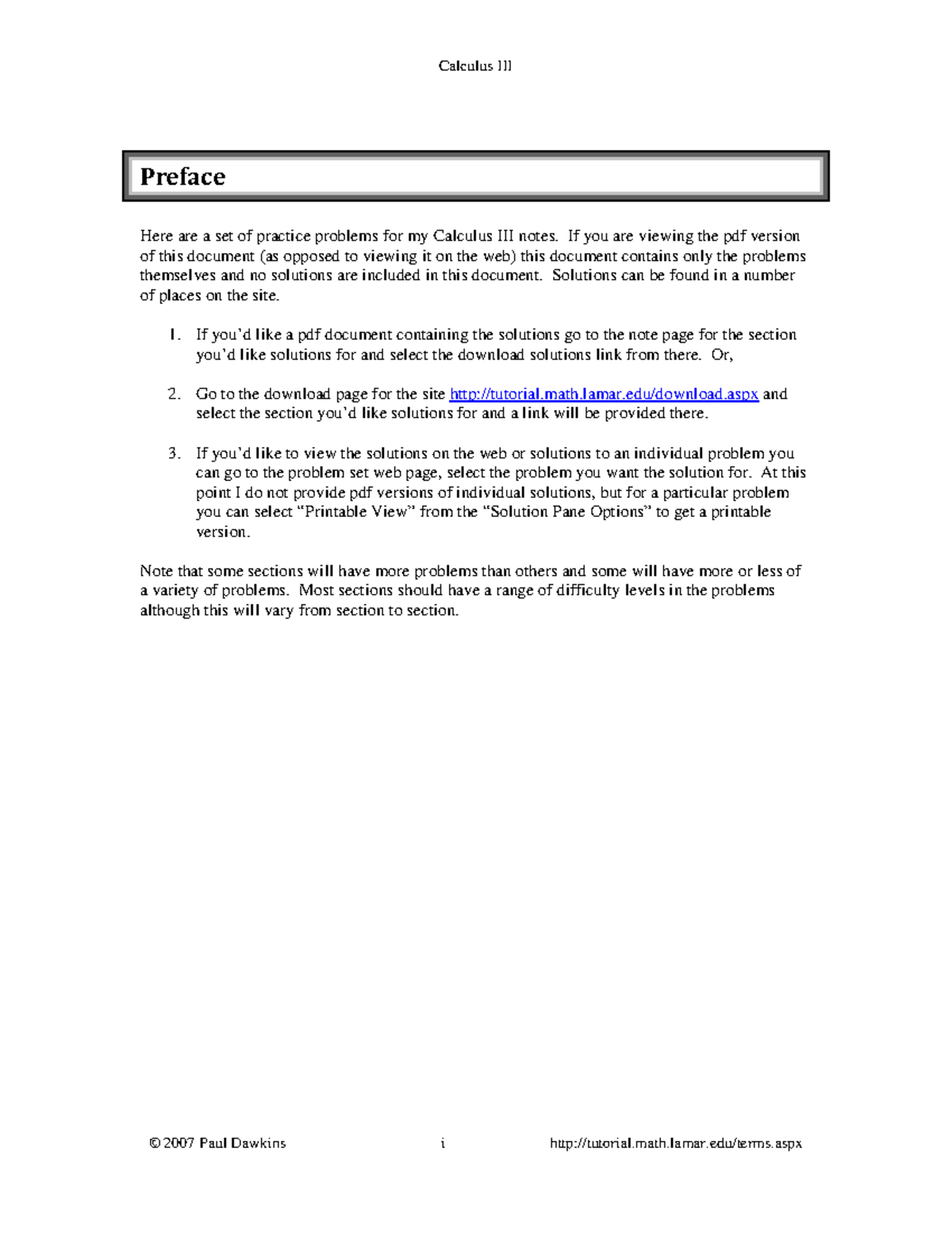 Exam 2019, answers - Calculus III Preface Here are a set of practice ...