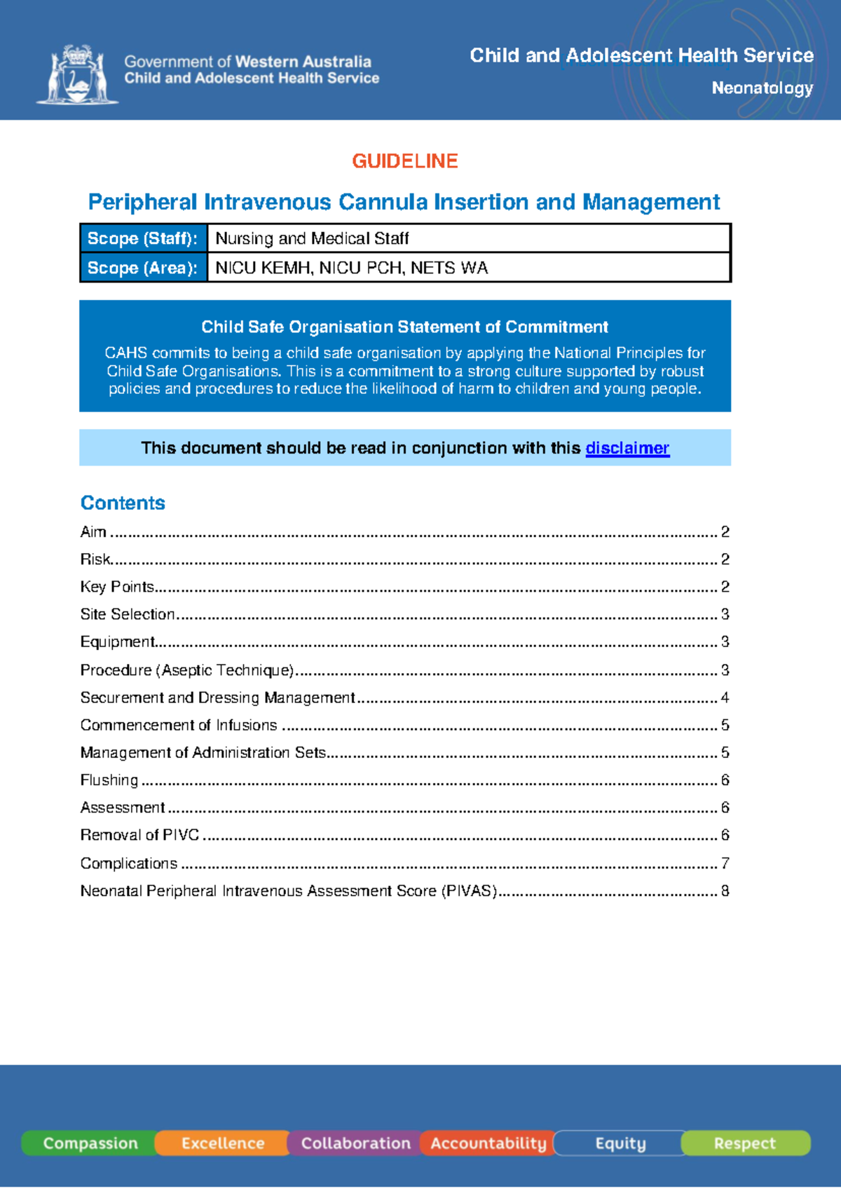 Peripheral Intravenous Cannula PIVC Insertion and Management - Child ...