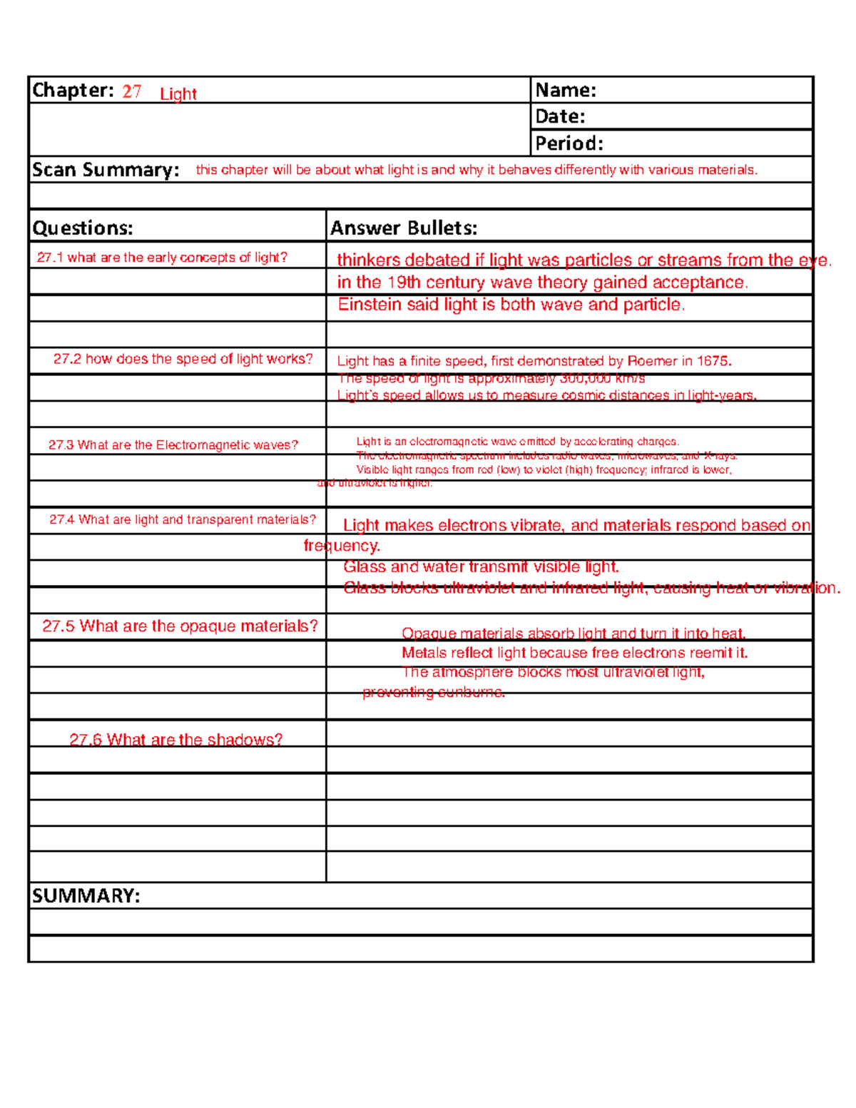 SQ3R+Notes+Chapter+27 - SUMMARY: Answer Bullets: Chapter: Name: Date ...