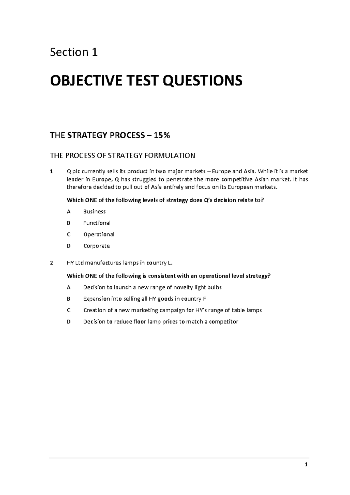 E3-Kaplan-Q - Help with OTQ’s - Section 1 OBJECTIVE TEST QUESTIONS THE ...