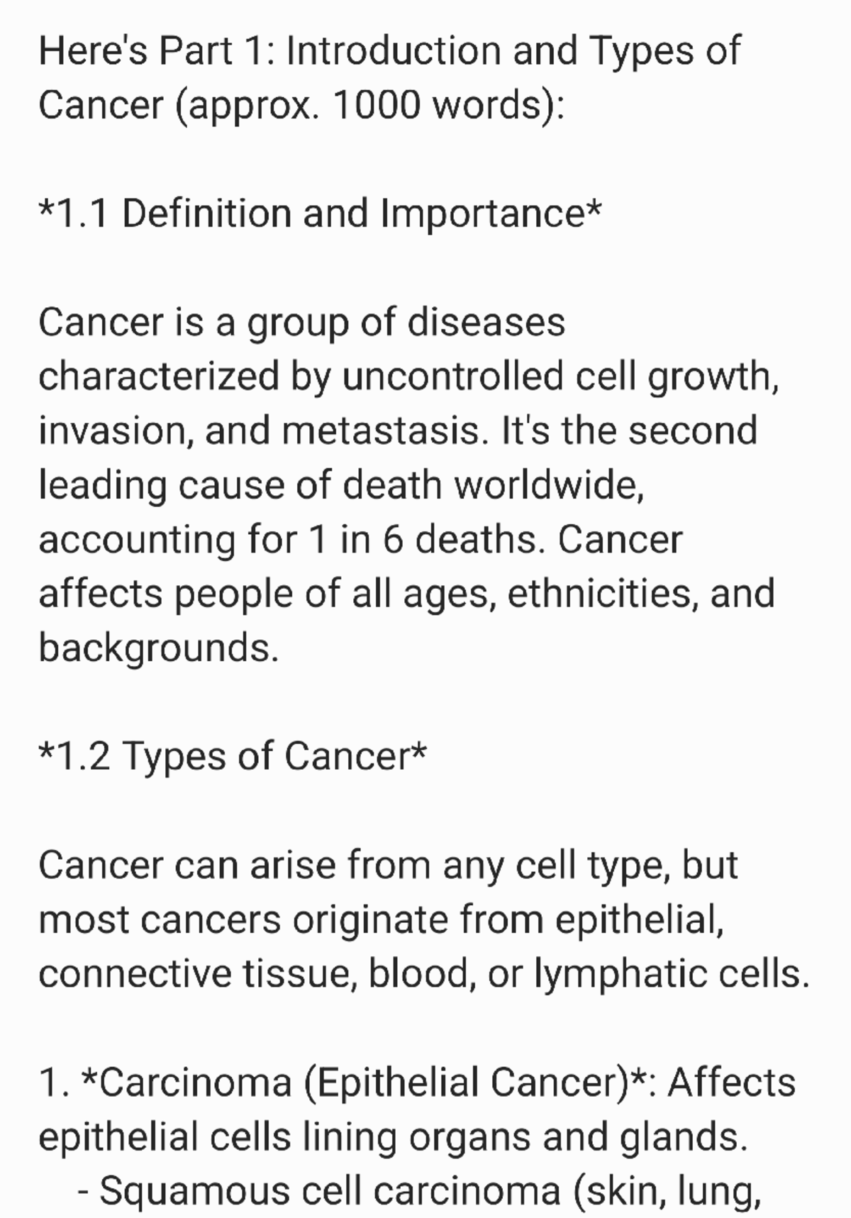Bio project 241122 032734 - Part 1: Introduction and Types of Cancer ...