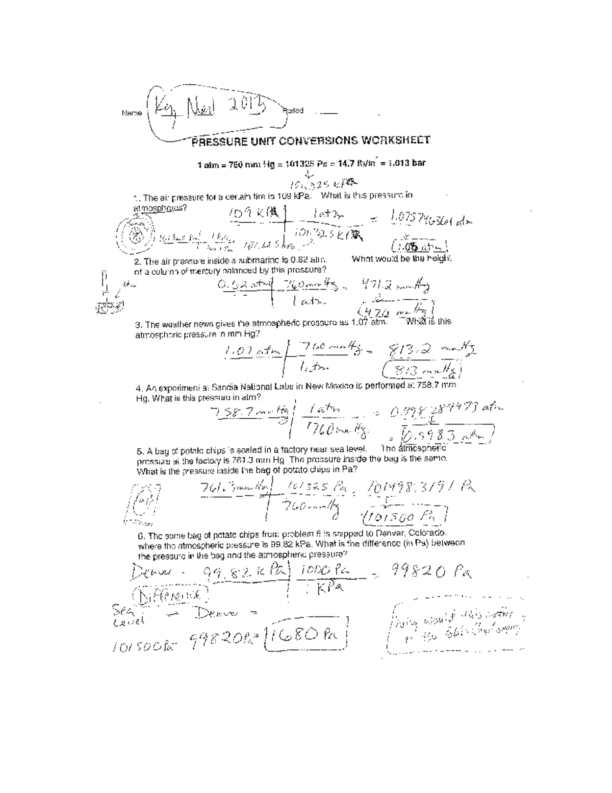 Pressure Conversions Key PDF - PHY1321 - Studocu Pressure Conversions Key PDF - PHY1321 - Studocu