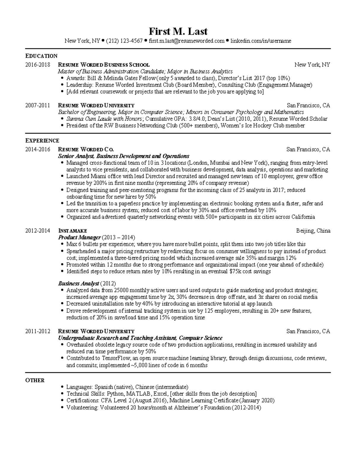 Recent-graduate-v1 - cdawfdawfd - First M. Last New York, NY (212) 123 ...