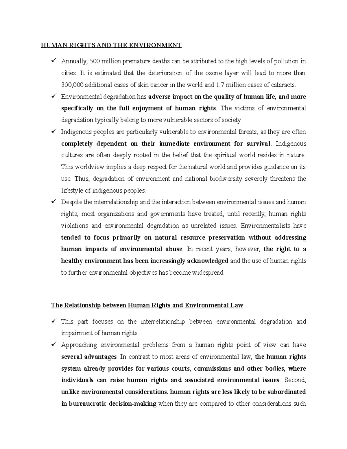 Human Rights AND Environment - HUMAN RIGHTS AND THE ENVIRONMENT ...