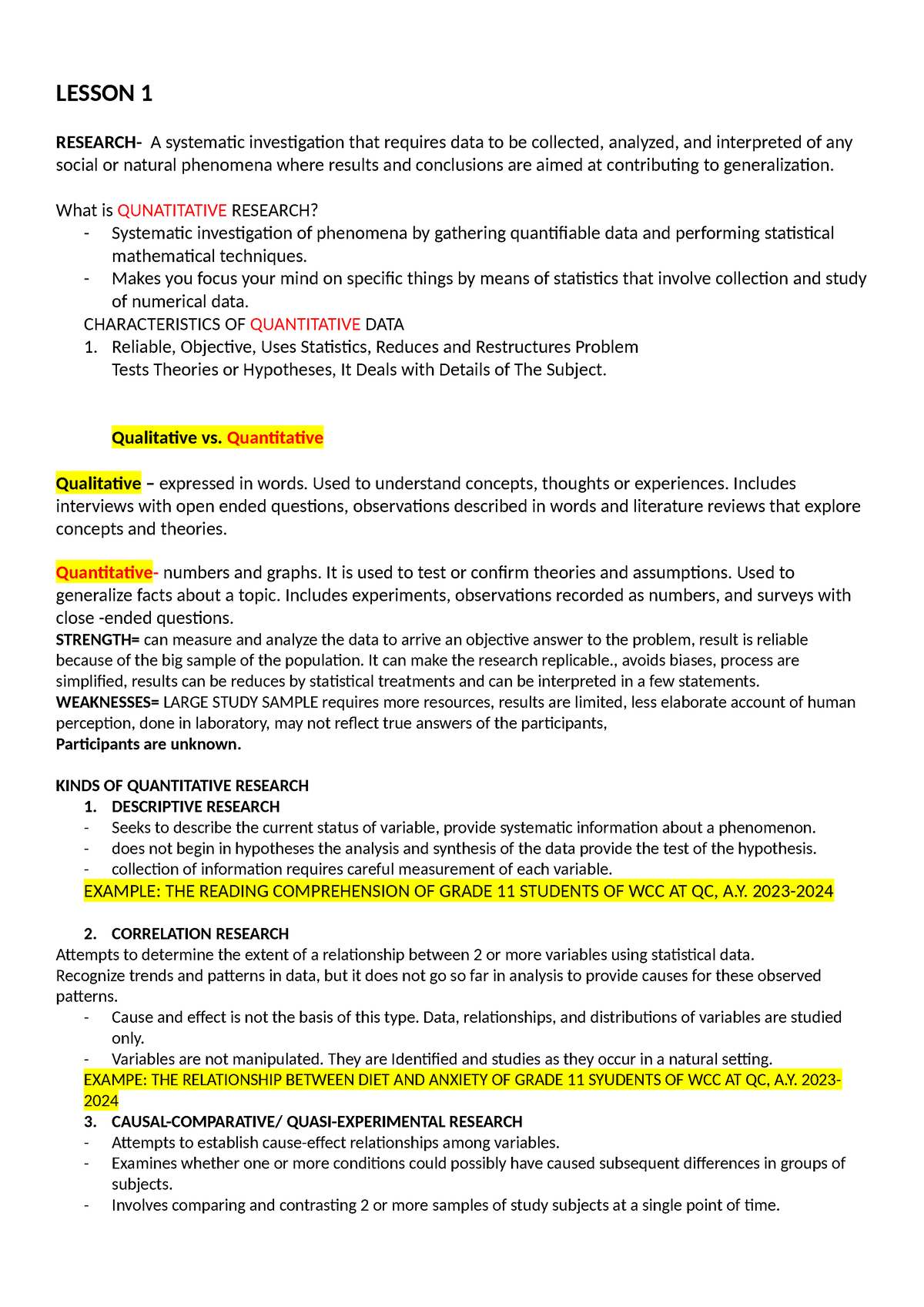 Lesson 3 reviewer PR - LESSON 1 RESEARCH- A systematic investigation ...