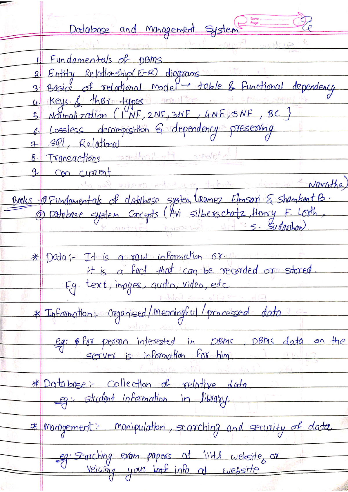 DBMS - Btech Cs Ai - Studocu