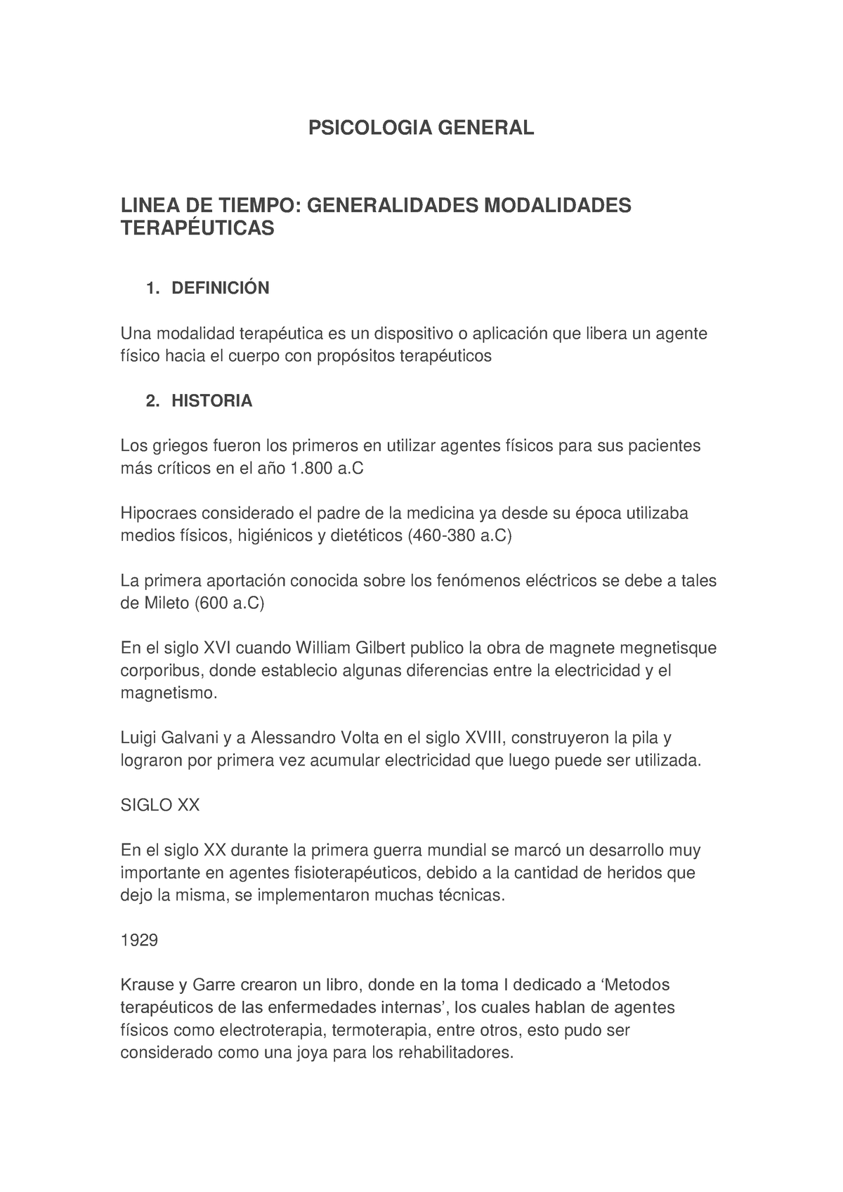 Linea De Tiempo Modalidades Terapéuticas Psicologia General Linea De Tiempo Generalidades 5178