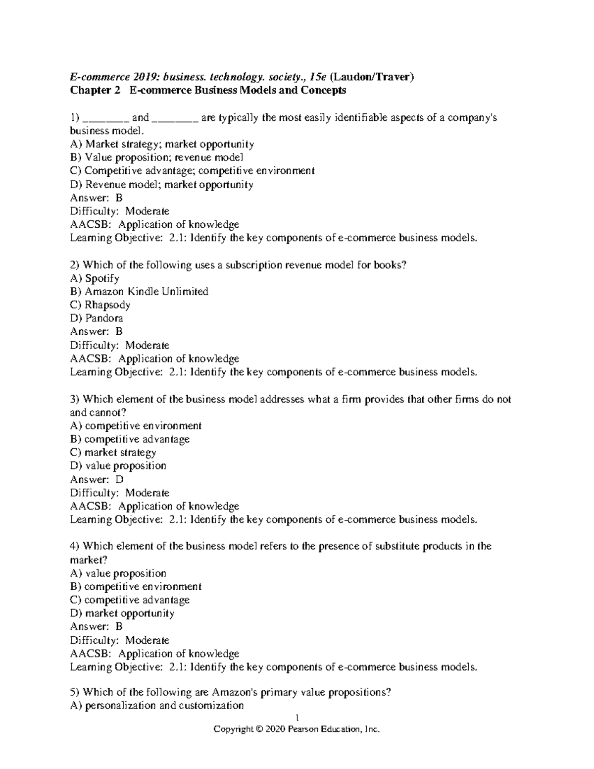Testbank ecommerce Chapter 2 - Warning: TT: undefined function: 32 1 E ...
