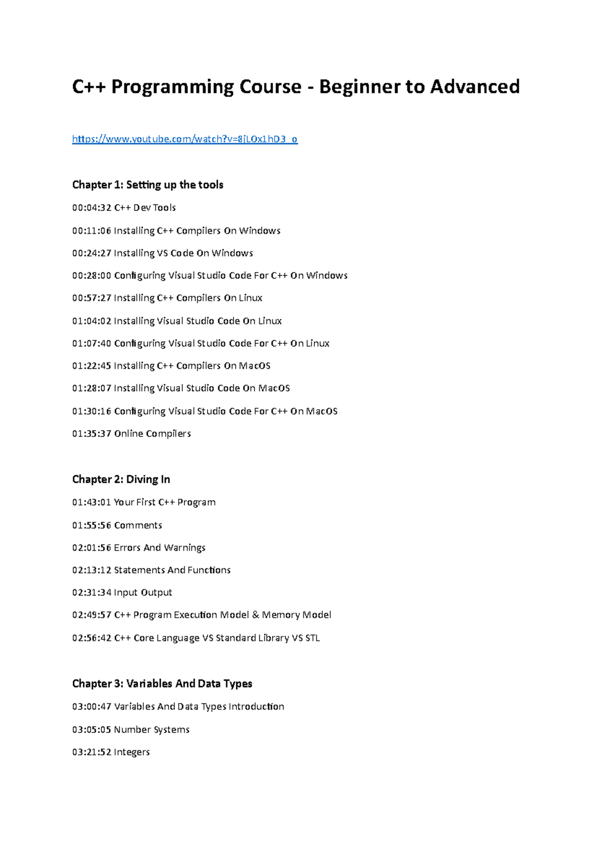C++ Programming Course - Beginner to Advanced - C++ Programming Course ...