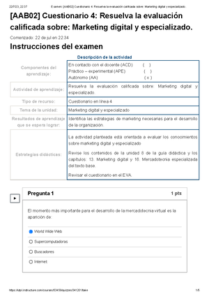 Examen [ACDB 1-10%][SUP 1] Actividad Suplementaria Medición Del ...