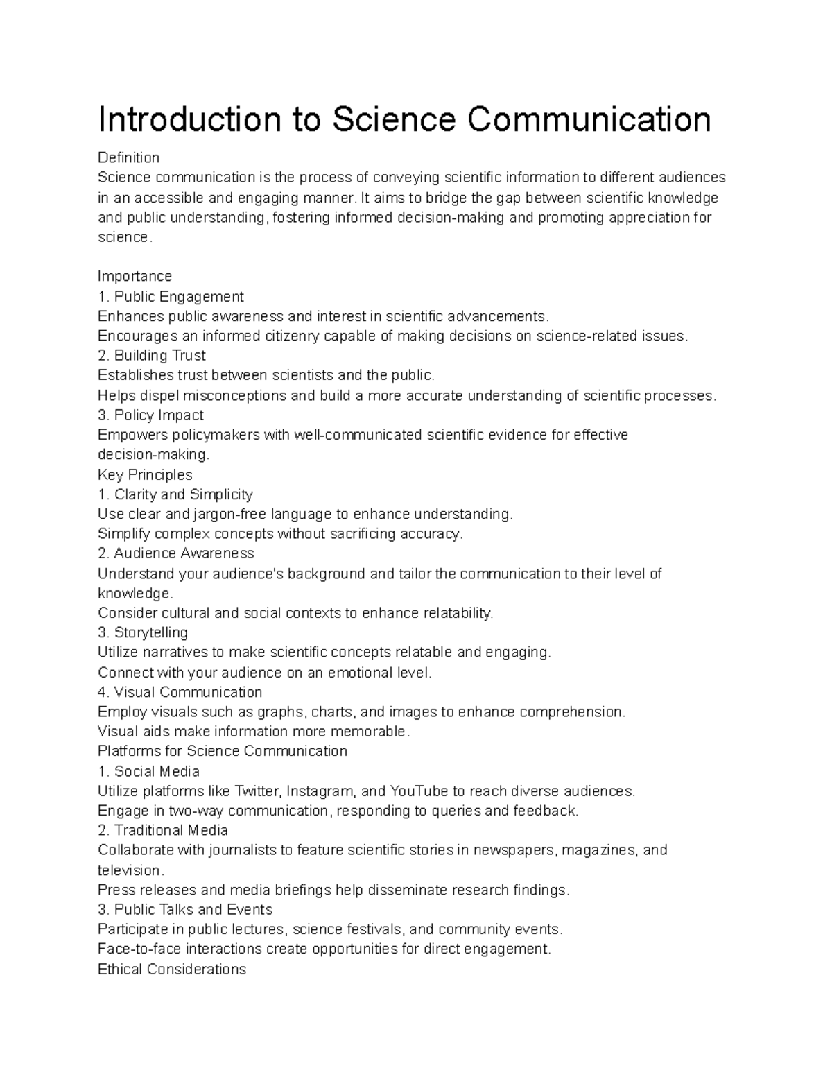 Scicomm - Lecture - Introduction to Science Communication Definition ...