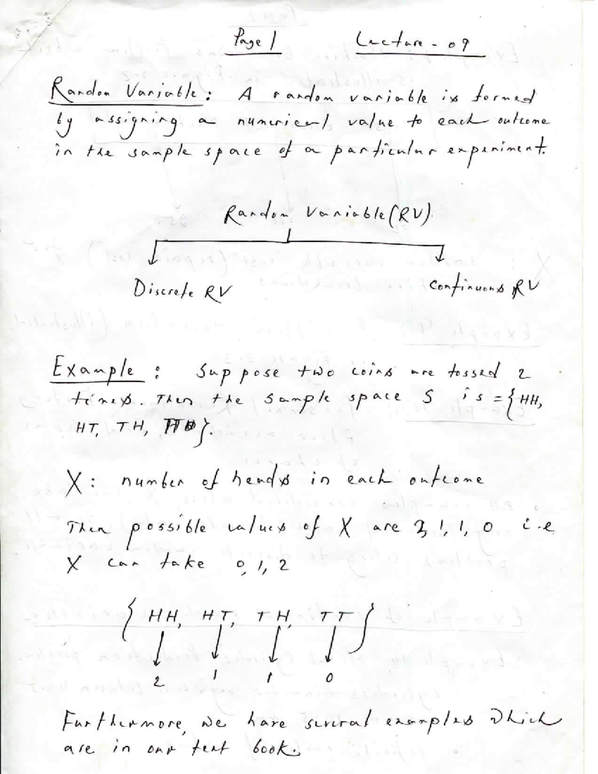 MAT 361 L6 - math - Page Lecture 09 Randon Variable: A random variable ...